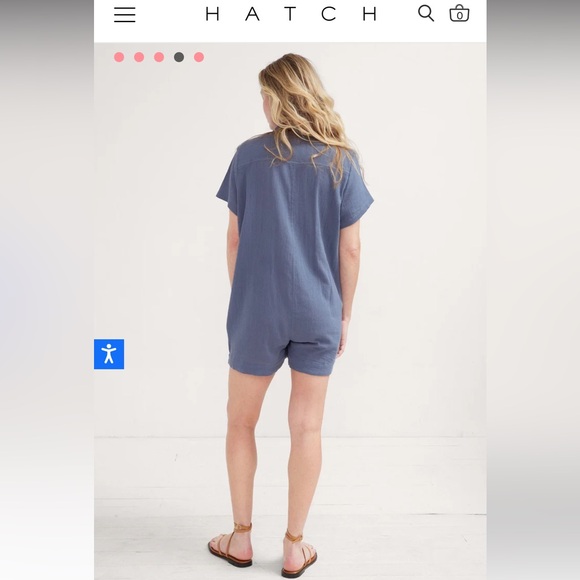 Hatch Blue Maternity Lenora Romper Size 2 - Picture 2 of 8